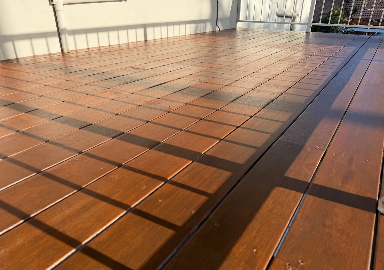 Restored timber deck after maintenance and repair